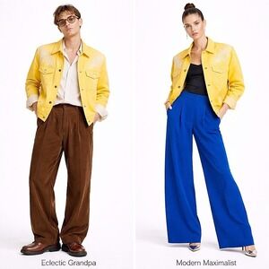 Vintage 90s Embroidered Flowers Trucker Jacket  Casual Living Yellow Size Medium